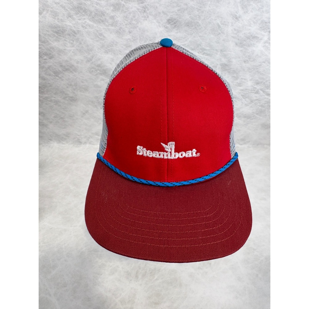 Locale Outdoor Steamboat Ski Resort Trucker Hat Snapback Red Maroon Mesh Cap